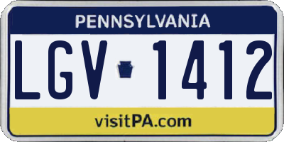 PA license plate LGV1412