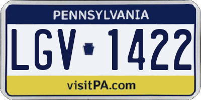 PA license plate LGV1422