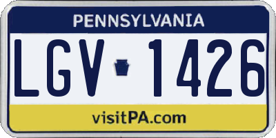 PA license plate LGV1426