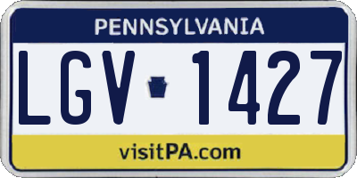 PA license plate LGV1427