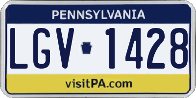 PA license plate LGV1428