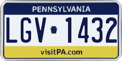 PA license plate LGV1432