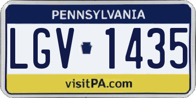 PA license plate LGV1435