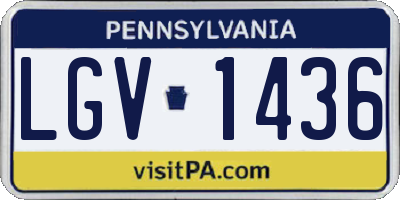 PA license plate LGV1436