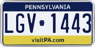 PA license plate LGV1443