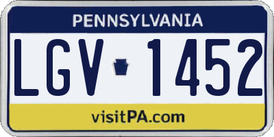 PA license plate LGV1452