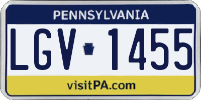 PA license plate LGV1455