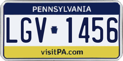 PA license plate LGV1456