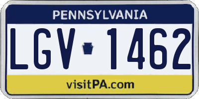 PA license plate LGV1462