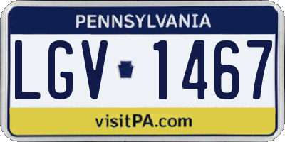 PA license plate LGV1467