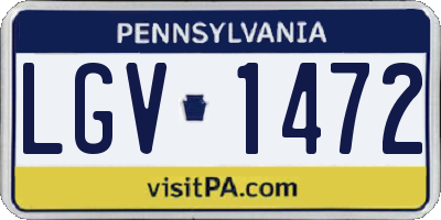 PA license plate LGV1472