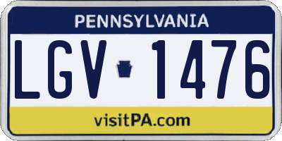 PA license plate LGV1476