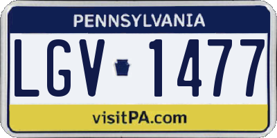 PA license plate LGV1477