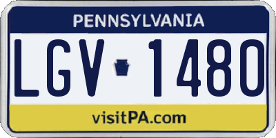 PA license plate LGV1480