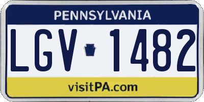 PA license plate LGV1482