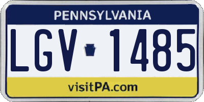 PA license plate LGV1485