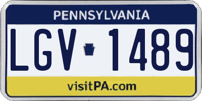 PA license plate LGV1489