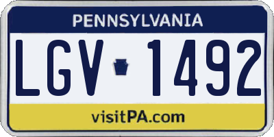 PA license plate LGV1492