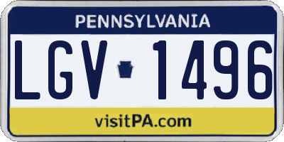 PA license plate LGV1496