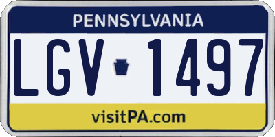 PA license plate LGV1497