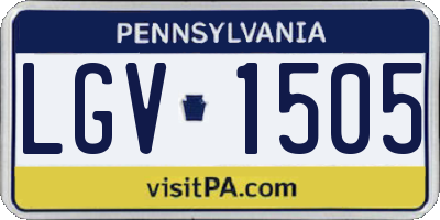 PA license plate LGV1505