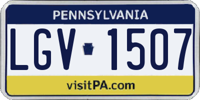 PA license plate LGV1507