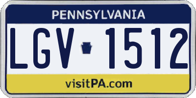 PA license plate LGV1512