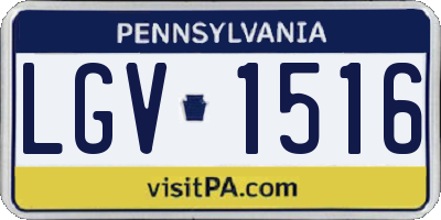 PA license plate LGV1516