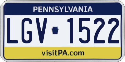 PA license plate LGV1522