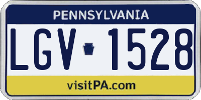 PA license plate LGV1528
