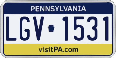 PA license plate LGV1531