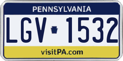 PA license plate LGV1532