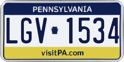PA license plate LGV1534