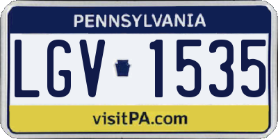 PA license plate LGV1535