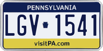 PA license plate LGV1541