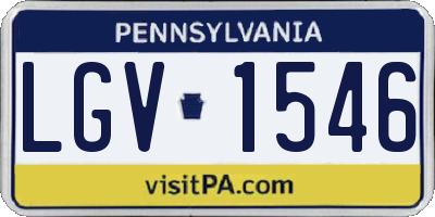 PA license plate LGV1546