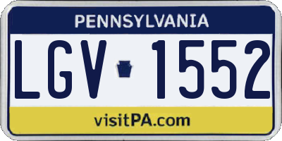 PA license plate LGV1552
