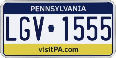 PA license plate LGV1555