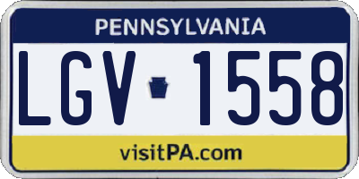 PA license plate LGV1558