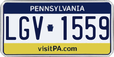 PA license plate LGV1559