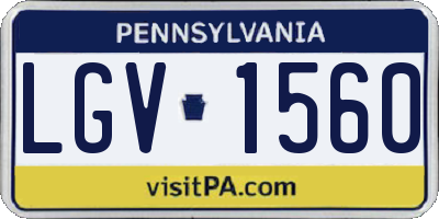 PA license plate LGV1560