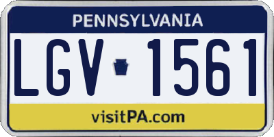 PA license plate LGV1561
