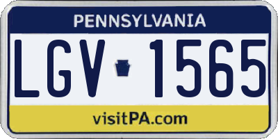 PA license plate LGV1565