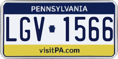 PA license plate LGV1566