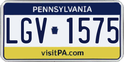 PA license plate LGV1575