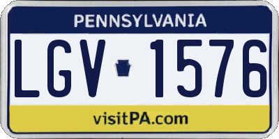 PA license plate LGV1576