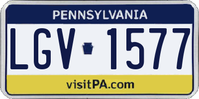 PA license plate LGV1577