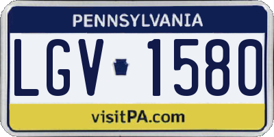 PA license plate LGV1580