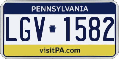 PA license plate LGV1582