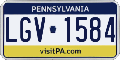PA license plate LGV1584